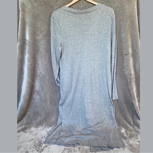 🎉Allison Joy by EVEREVE Ribbed Knit Duster Cardigan. Women’s Size LG, Grey - Picture 10 of 11